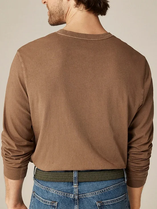 J. Crew Red Long-Sleeve Henley Shirt - Picture 4 of 4